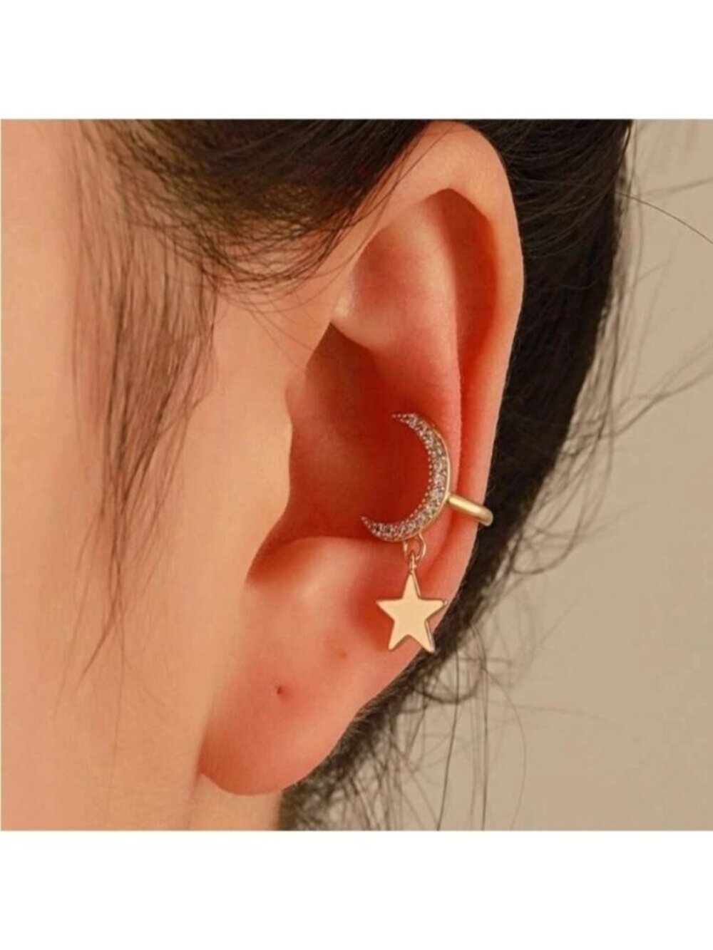 GOLD 3/$30 1pc Rhinestone Moon Star Ear Cuff